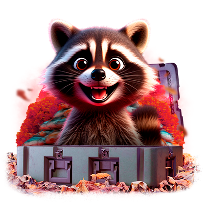 Joyful raccoon